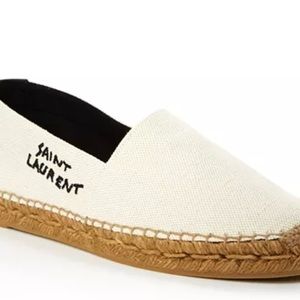 Saint Laurent Embroidered Espadrilles in Canvas